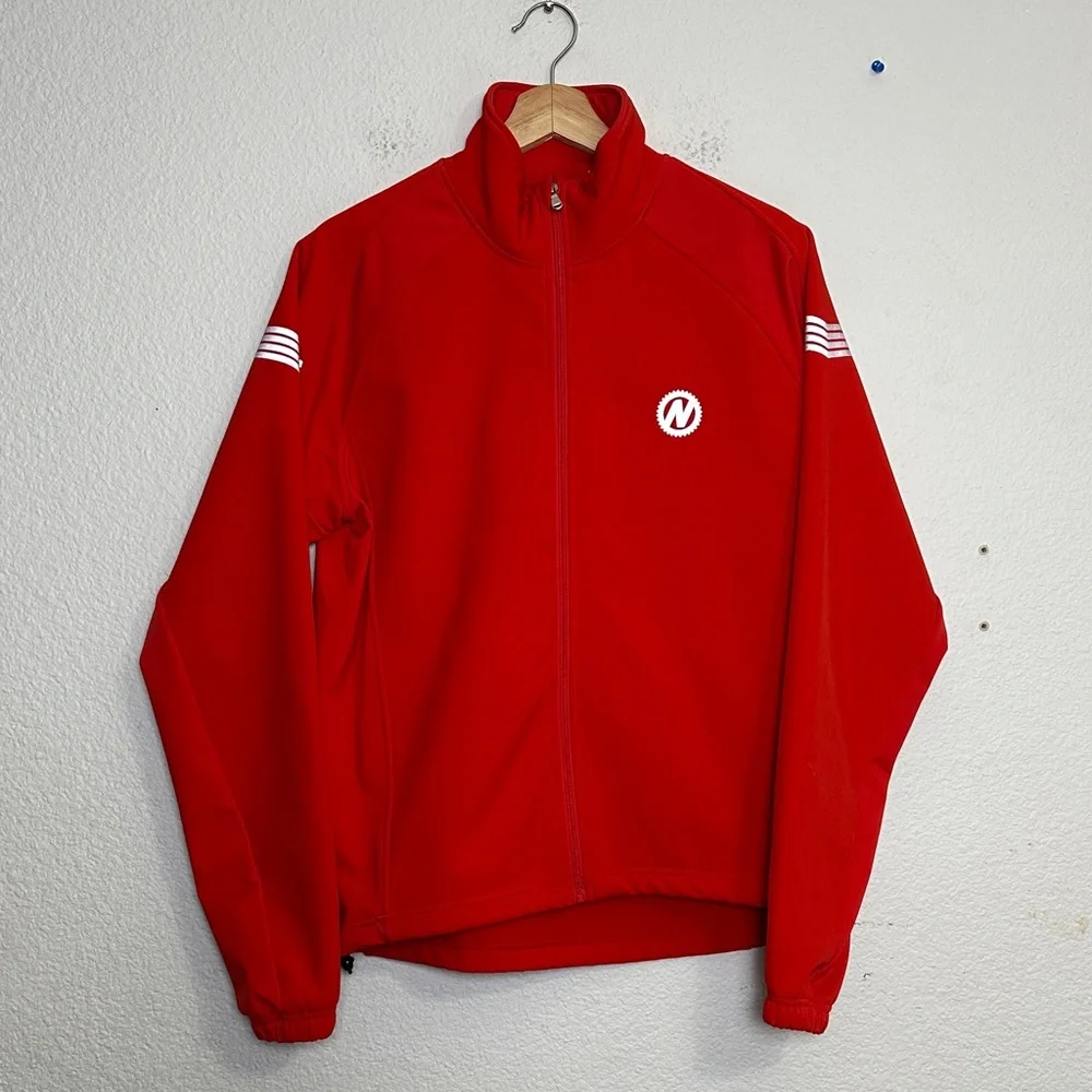 NASHBAR Men's Athletic Reflective Full‎ Zip Red Softshell Cycling Jacket Medium